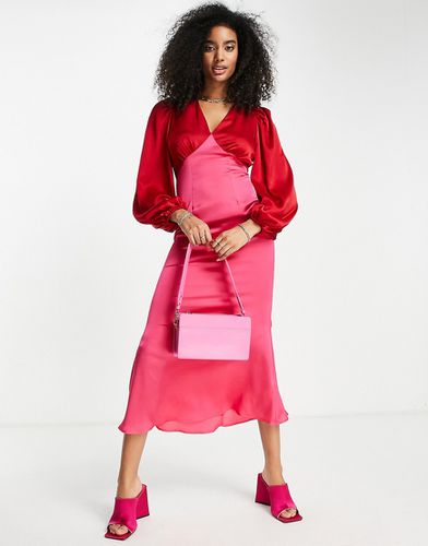 Robe longue color block - Rouge et - Never Fully Dressed - Modalova