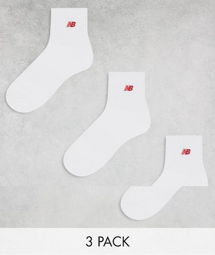 Lot de 3 paires de chaussettes mi-hautes à logo rouge - New Balance - Modalova