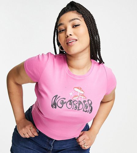 Shroomy Baby - T-shirt crop top à slogan - New Girl Order Curve - Modalova