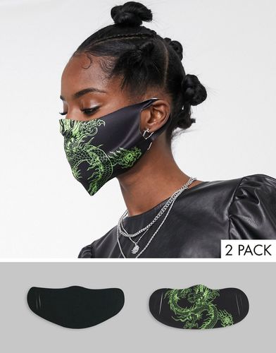 Lot de 2 masques en tissu - Imprimé dragon - New Girl Order - Modalova