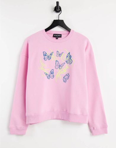 Sweat oversize à motif papillon - New Girl Order - Modalova