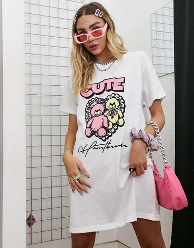 Robe t-shirt oversize à imprimé graphique oursons Cute » - New Girl Order - Modalova