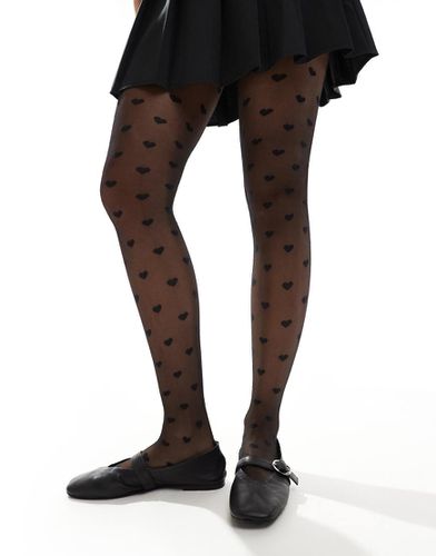 New Look - Collants à caurs - Noir - New Look - Modalova