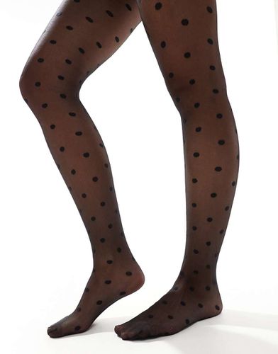 New Look - Collants à pois - Noir - New Look - Modalova