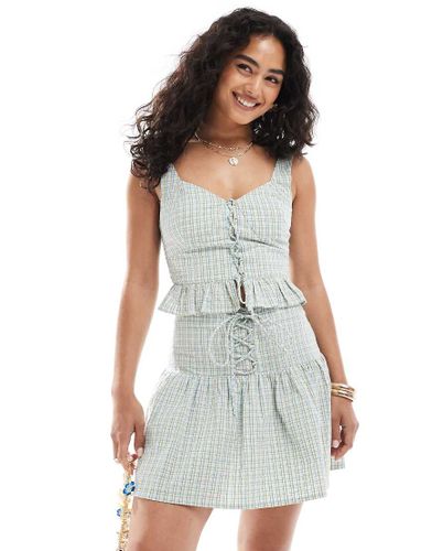 Caraco d'ensemble  carreaux avec laage sur le devant - Vert - New Look - Modalova