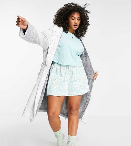 New Look Curve - Peignoir duveteux - clair givré - New Look Plus - Modalova