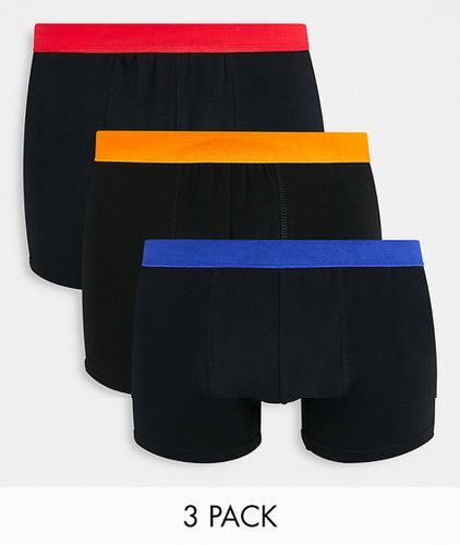 Lot de 3 boxers à taille colorée - Noir - New Look - Modalova