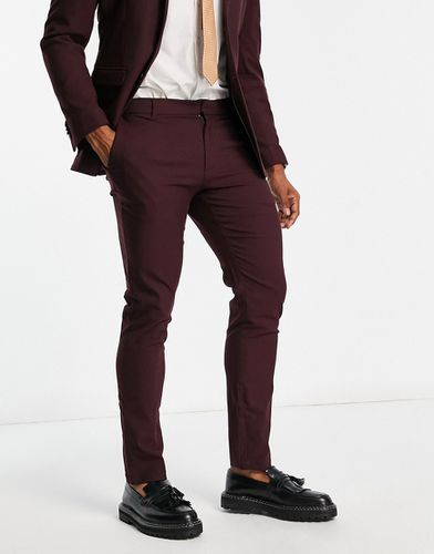 Pantalon de costume slim - Bordeaux - New Look - Modalova