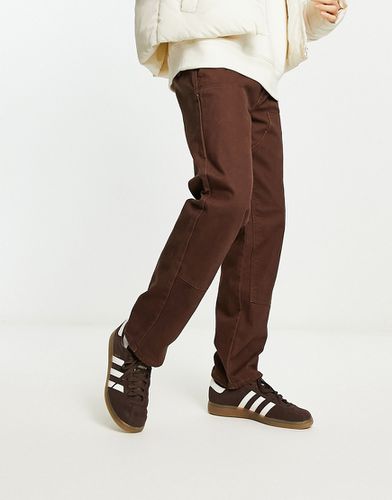 Pantalon droit à coutures contrastantes - Marron - New Look - Modalova