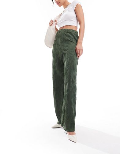 Pantalon large effet ondulé - Kaki - New Look - Modalova