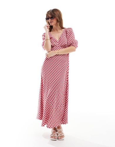 Robe mi-longue noue au dos  carreaux vichy - New Look - Modalova