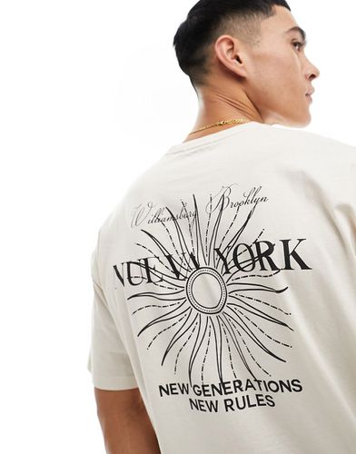 T-shirt avec inscription Nueva York - Taupe - New Look - Modalova