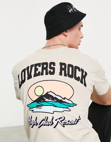 T-shirt oversize à imprimé Lovers Rock » au dos - Taupe - New Love Club - Modalova