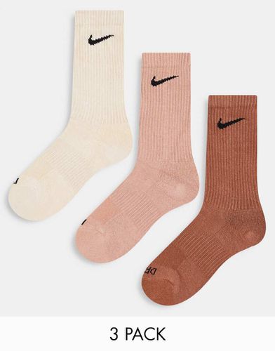 Plus - Everyday Cushioned - Lot de 3 paires de chaussettes - Marron - Nike Training - Modalova