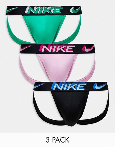 Dri-Fit - Lot de 3 jock-straps en microfibre - Noir, vert et rose - Nike - Modalova
