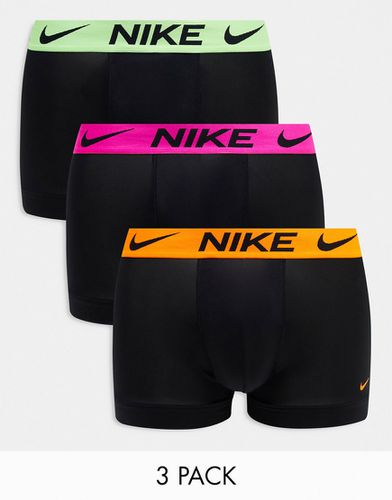 Essential - Lot de 3 boxers en microfibre à technologie Dri-FIT avec taille orange/volt/rose - Nike - Modalova