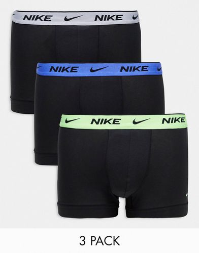 Everyday - Lot de 3 boxers en coton stretch avec taille grise/volt/bleue - Nike - Modalova