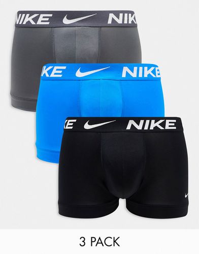Lot de 3 boxers en microfibre Dri-FIT - Gris bleu et noir - Nike - Modalova
