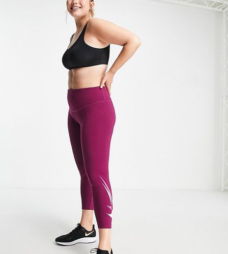 Plus - Legging 7/8 à logo virgule en tissu à séchage rapide - Nike Running - Modalova