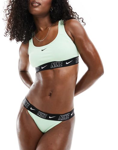 Fusion - Haut de bikini dos nageur à bande de logo - vapeur - Nike Swimming - Modalova