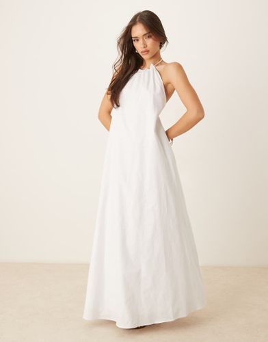 Robe longue  dos nu en popeline de lin mlang - Sndys - Modalova