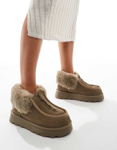 Real Sheepskin - Bottines zippées - Olive - South Beach - Modalova