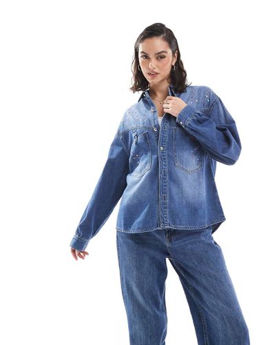 Chemise en jean à strass multicolores - Indigo - Scalpers - Modalova