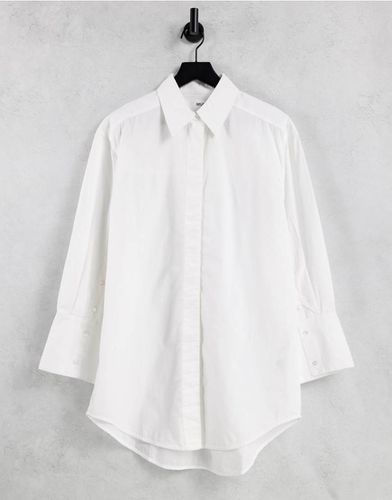 Chemise en coton à manchettes longues - WHITE - Selected - Modalova