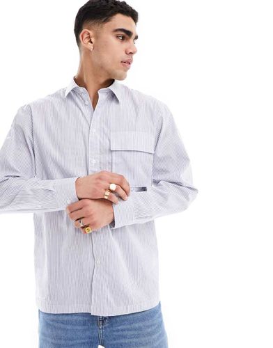 Chemise oversize en popeline à rayures - Selected Homme - Modalova