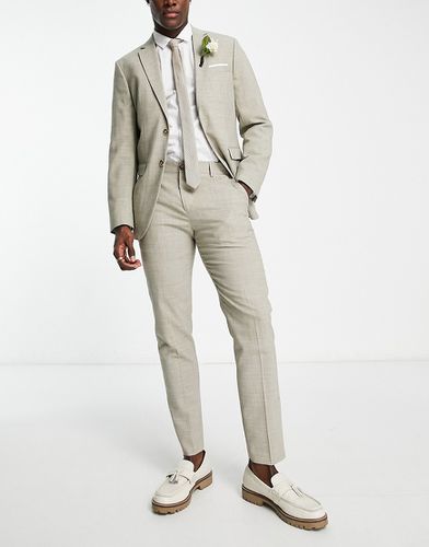Pantalon de costume en lin mélangé - Beige - Selected Homme - Modalova