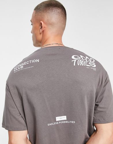 T-shirt oversize avec imprimé Connection » au dos - Selected Homme - Modalova