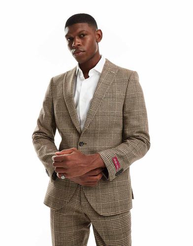 Shelby and Sons - Blazer en toile d'ensemble à double boutonnage et motif carreaux - Marron - Shelby & Sons - Modalova