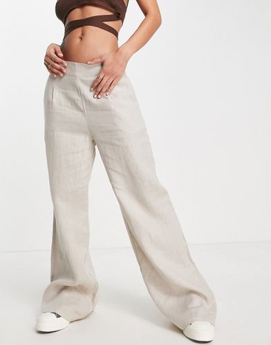 Pantalon d'ensemble large en lin - Beige - Style Cheat - Modalova