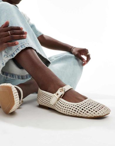 Ballerines en raphia - Blanc - Stradivarius - Modalova