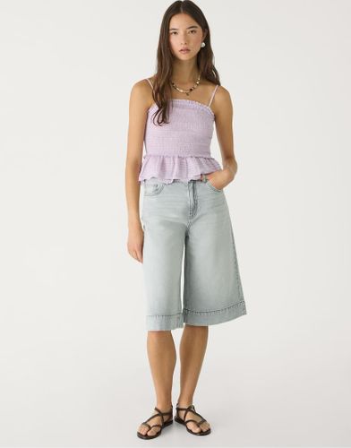 Bermuda en jean - Bleu surteint - Stradivarius - Modalova