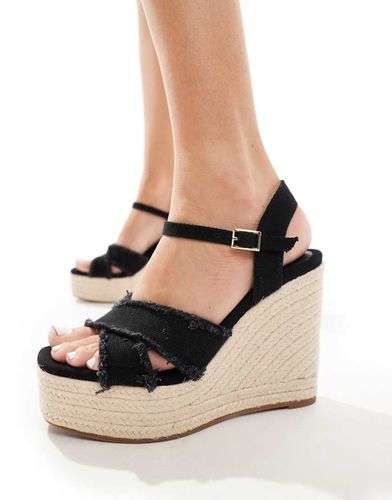 Espadrilles compensées à bout ouvert - Stradivarius - Modalova