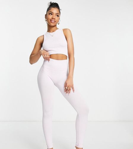 Legging côtelé sans coutures (pièce d'ensemble) - Lilas - Stradivarius - Modalova