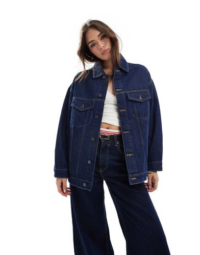 STR - Veste en jean oversize - foncé - Stradivarius - Modalova