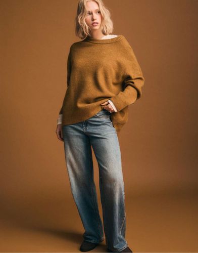 Sweat en maille douce - Ocre - Stradivarius - Modalova