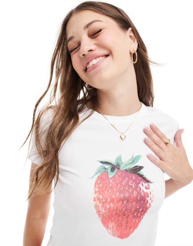 T-shirt avec motif fraise - Stradivarius - Modalova