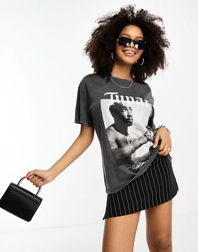 T-shirt oversize à imprimé Tupac - Stradivarius - Modalova