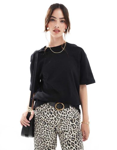 T-shirt oversize en coton épais - Noir - Stradivarius - Modalova