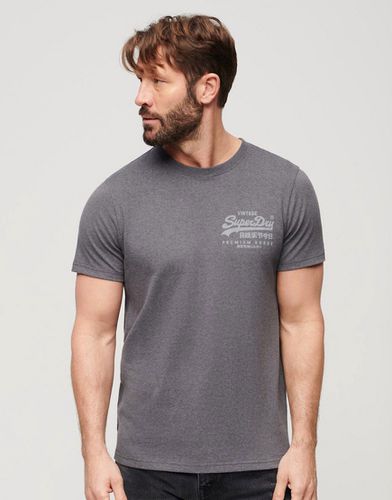 T-shirt avec logo vintage sur la poitrine - granite chiné - Superdry - Modalova