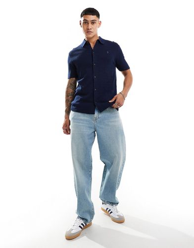 Chemise boutonnée à manches courtes en maille de coton mélangé avec logo emblématique - Polo Ralph Lauren - Modalova