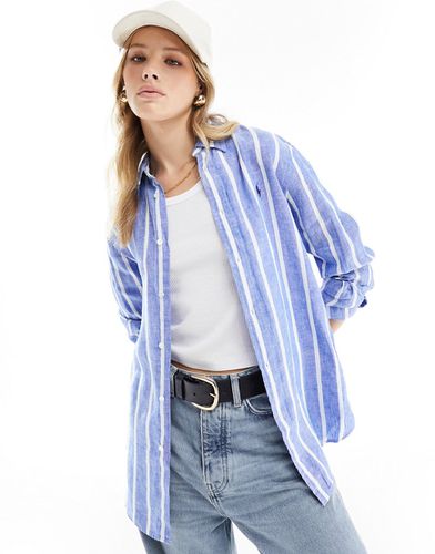 Chemise rayée en lin à logo - Bleu et - Polo Ralph Lauren - Modalova