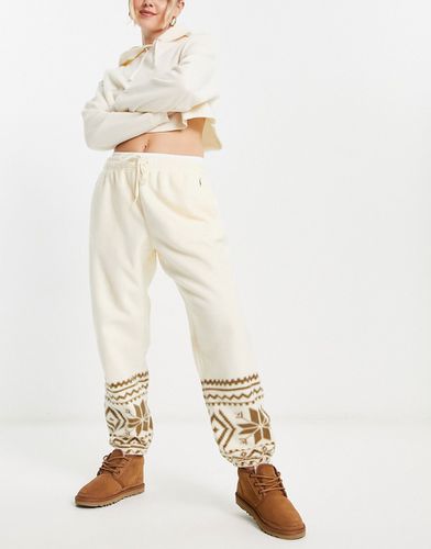Athletic - Pantalon d'ensemble imprimé à cordon de serrage - Crème - Polo Ralph Lauren - Modalova
