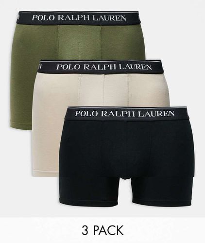 Lot de 3 boxers à taille griffée - Kaki/taupe/ - Polo Ralph Lauren - Modalova