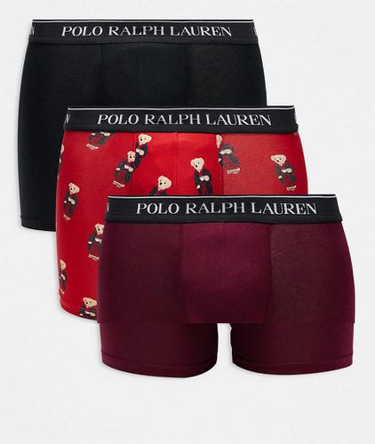 Lot de 3 boxers avec taille à logo - Rouge et - Polo Ralph Lauren - Modalova