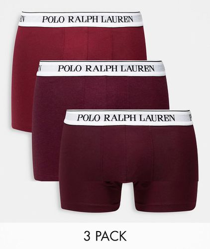 Lot de 3 boxers avec bande contrastante à logo - Bordeaux - Polo Ralph Lauren - Modalova