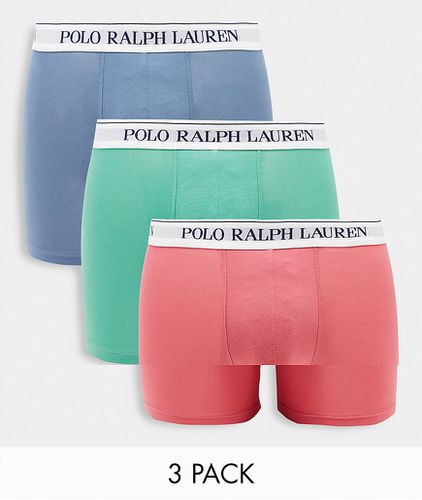 Lot de 3 boxers avec ceinture contrastante à logo - Vert//bleu - Polo Ralph Lauren - Modalova